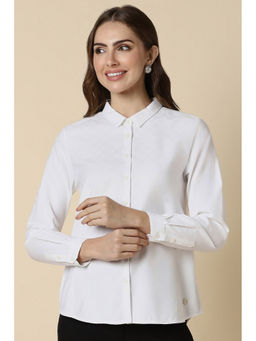 Allen Solly - Women White Self Design Long Sleeves Shirt