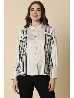Allen Solly - Women Cream Print Long Sleeves Shirt