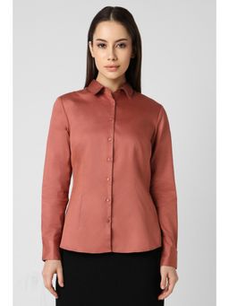 Van Heusen - Women Rust Solid Long Sleeves Formal Shirt