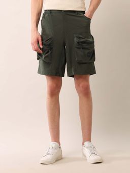 U.S. Polo Assn. Denim Co. - Green Mens Regular Fit Solid Cargo Shorts