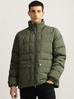 GANT - Men Green Solid Full Sleeves Puffer Jacket