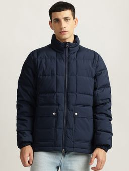 GANT - Men Blue Solid Full Sleeves Puffer Jacket