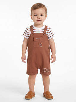 MINI KLUB - Boys Brown Dungaree & T-shirt