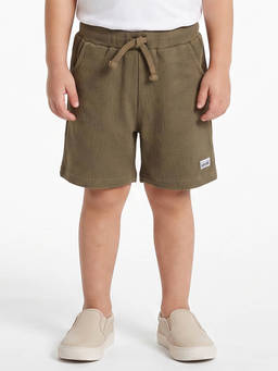 MINI KLUB - Boys Olive Textured Casual Shorts