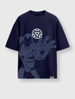 Napchief - Unisex Navy Blue Iron Man T-Shirt