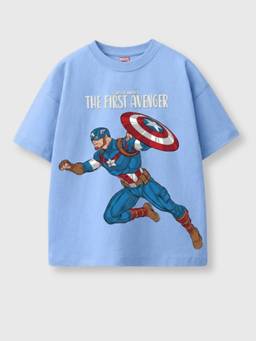 Napchief - Unisex Blue Captain America The First Avenger T-Shirt