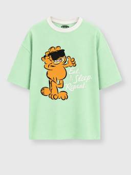 Napchief - Unisex Green Garfield Rest Mode Crew Neck T-Shirt