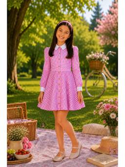 THE PONY & PEONY CO. - Pink Check Shirt Dress