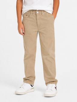 Tommy Hilfiger - Boys Beige Relaxed Fit Solid Mid Rise Trouser