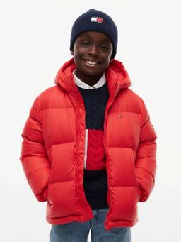 Tommy Hilfiger - Boys Red Quilted Relaxed Fit Nylon Jacket