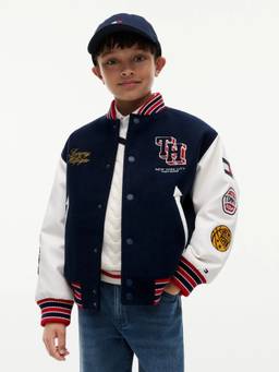 Tommy Hilfiger - Boys Navy Blue Colorblock Relaxed Fit Polyester Jacket