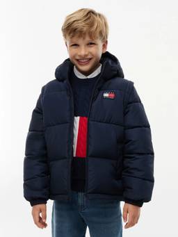 Tommy Hilfiger - Boys Navy Blue Solid Relaxed Fit Polyester Jacket