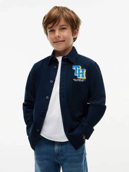 Tommy Hilfiger - Boys Navy Blue Logo Regular Fit Oxford Woven Shirt