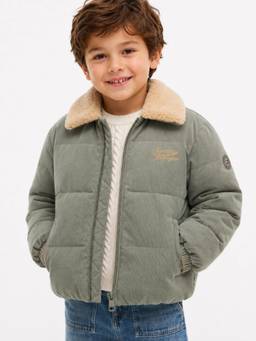 Tommy Hilfiger - Boys Green Solid Relaxed Fit Polyester Jacket