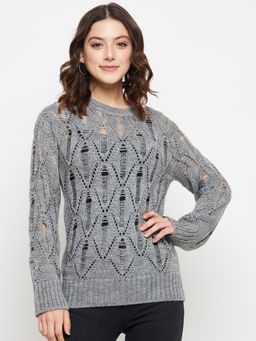Creative Line - Grey Woven Knitted Sweater