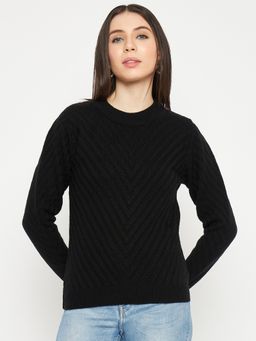Creative Line - Black Woven Knitted Sweater