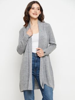 Creative Line - Grey Solid Knitted Shrug