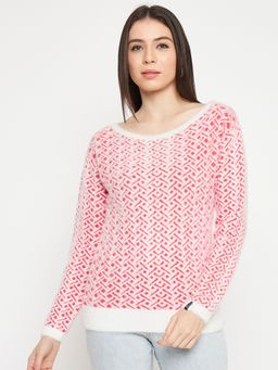 Creative Line - Red Woven Knitted Sweater