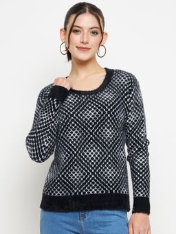Creative Line - Black Woven Knitted Sweater