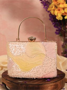 THE TAN CLAN - Aqua Lavender Casket Clutch with Detachable Chain