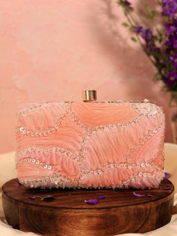 THE TAN CLAN - Aqua Orange Box Clutch with Detachable Chain