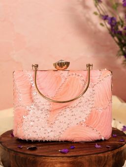 THE TAN CLAN - Aqua Orange Casket Clutch with Detachable Chain