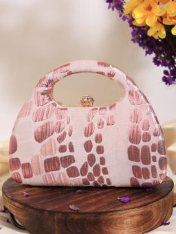 THE TAN CLAN - Coral Arc Pink Clutch with Detachable Chain