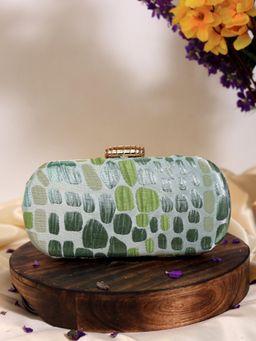 THE TAN CLAN - Coral Long Green Clutch with Detachable Chain