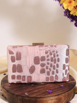 THE TAN CLAN - Coral Sleek Pink Clutch with Detachable Chain