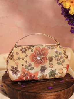 THE TAN CLAN - Petal Beige Capsule Clutch with Detachable Chain