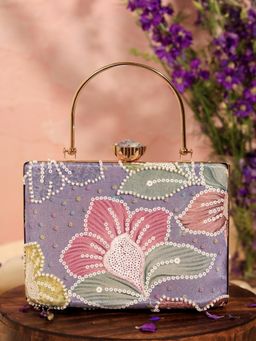 THE TAN CLAN - Riveria Multicolor Casket Clutch with Detachable Chain
