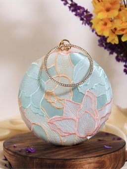 THE TAN CLAN - Tide Blue Round Clutch with Detachable Chain