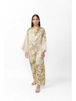 Contemponari - Womens Printed Green Co-Ord Set