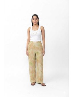 Contemponari - Printed Crepe Relaxed Casual Trouser