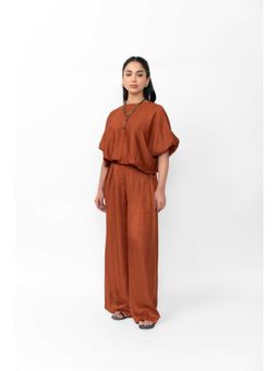 Contemponari - Draped Rust Co-Ord Set