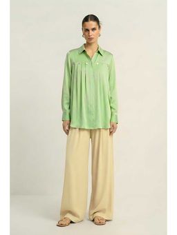 NEORA BY NEHAL CHOPRA - Gather Green Shirt