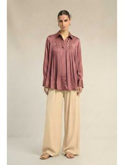 NEORA BY NEHAL CHOPRA - Gather Pink Shirt