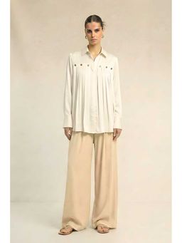 NEORA BY NEHAL CHOPRA - Gather Ivory Shirt