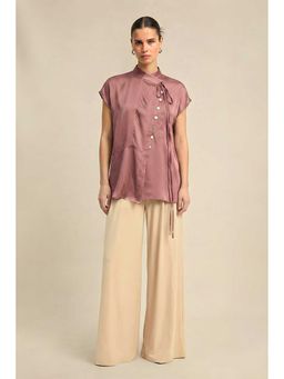 NEORA BY NEHAL CHOPRA - High Neck Pink Top