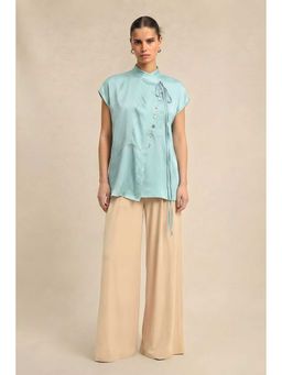 NEORA BY NEHAL CHOPRA - High Neck Blue Top