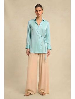 NEORA BY NEHAL CHOPRA - Wrap Blue Shirt