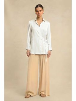 NEORA BY NEHAL CHOPRA - Wrap Ivory Shirt