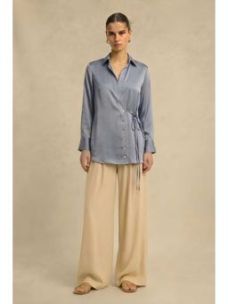 NEORA BY NEHAL CHOPRA - Wrap Grey Shirt