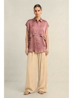 NEORA BY NEHAL CHOPRA - Coin Flap Pink Shirt