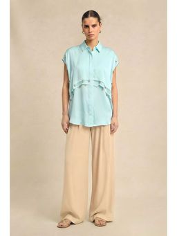 NEORA BY NEHAL CHOPRA - Coin Flap Blue Shirt