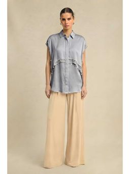 NEORA BY NEHAL CHOPRA - Coin Flap Grey Shirt