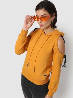 Campus Sutra - Women Mustard Yellow Sweatshirt