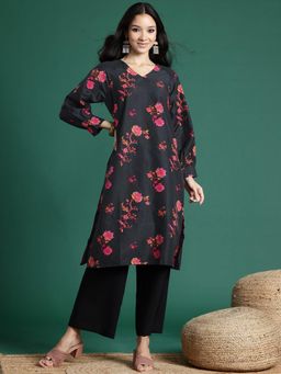 Gahan - Puff Sleeves Floral Printed Kurta
