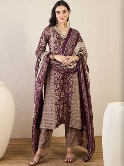 Gahan - Floral Printed Straight Kurta Pant With Dupatta