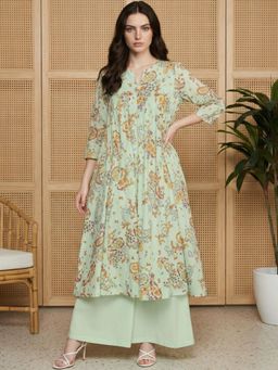 Gahan - Printed Pure Cotton Round Neck Kurta & Palazzo